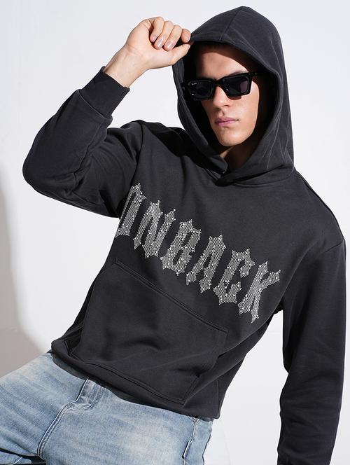 men printed long sleeve hooded sweatshirt - 22037919 - Standard Image - 0