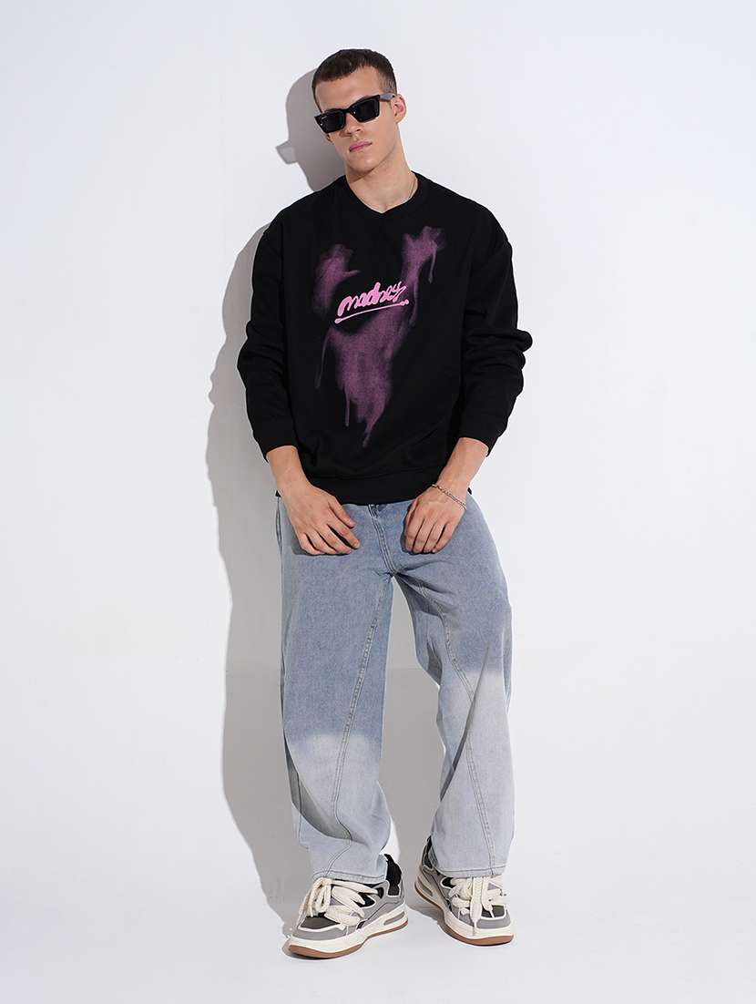men printed long sleeve round neck sweatshirt - 22037923 -  Standard Image - 5