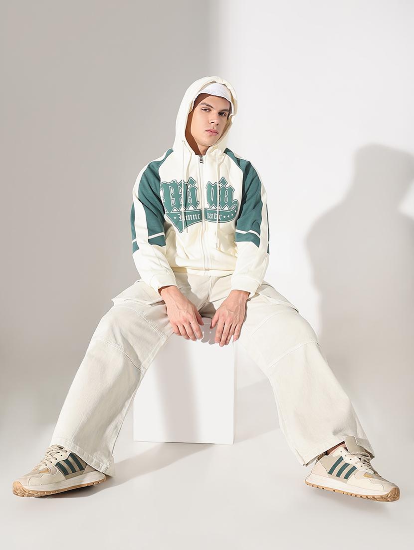 men printed long sleeve hooded sweatshirt - 22037930 - Standard Image - 5
