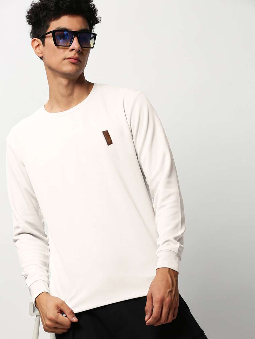men solid long sleeve round neck sweatshirt - 22037932 -  Zoom Image - 0