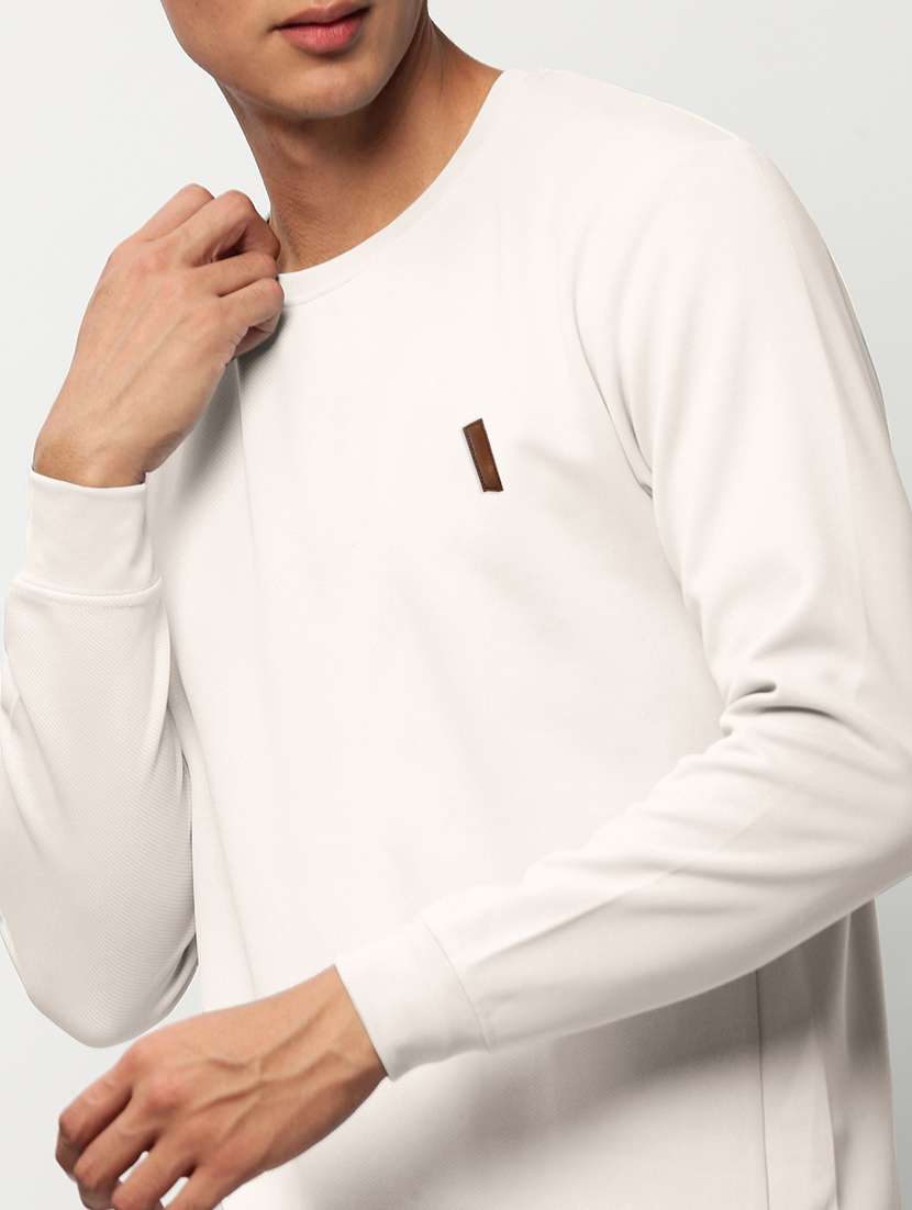 men solid long sleeve round neck sweatshirt - 22037932 -  Standard Image - 5