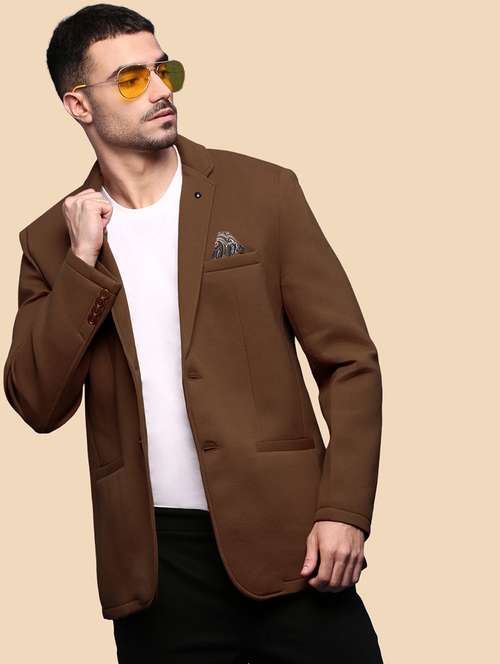 men solid long sleeve single breasted blazer - 22037937 -  Standard Image - 0
