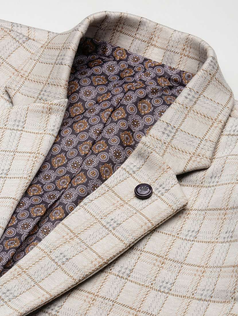 men checkered long sleeve single breasted blazer - 22037943 -  Standard Image - 5