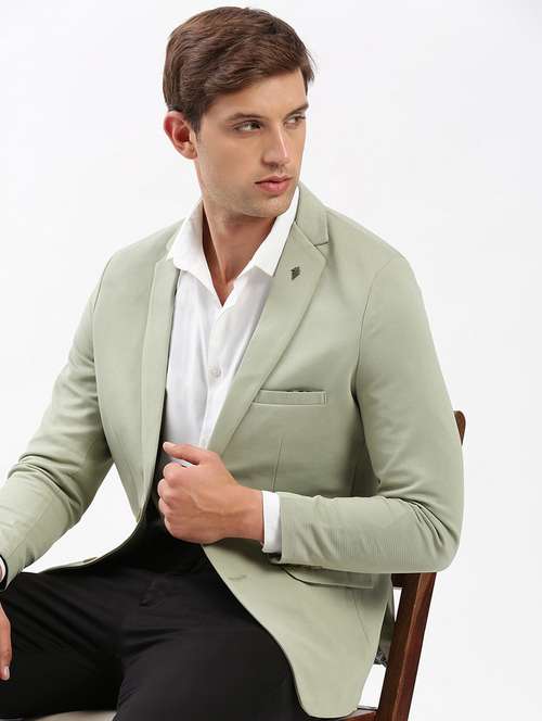 men solid long sleeve single breasted blazer - 22037947 -  Standard Image - 0