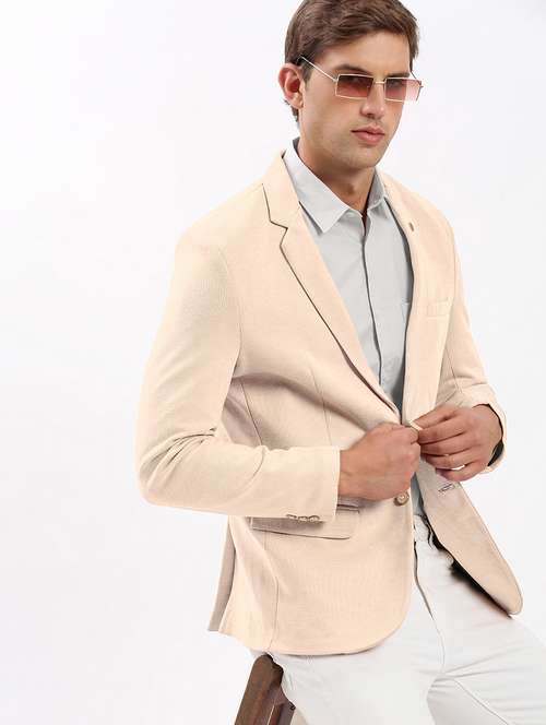 men solid long sleeve single breasted blazer - 22037956 -  Standard Image - 0