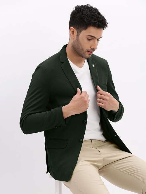 men solid long sleeve single breasted blazer - 22037957 -  Standard Image - 0