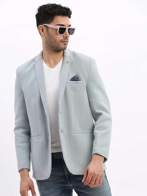 men solid long sleeve single breasted blazer - 22037962 -  Standard Image - 0