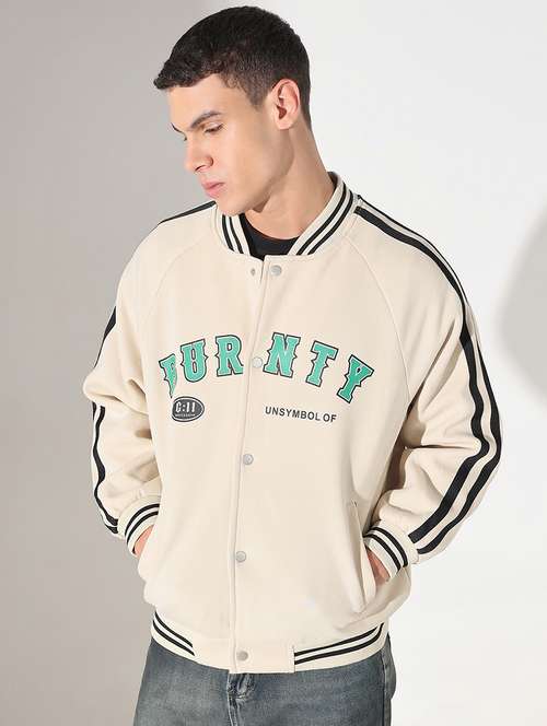 men printed long sleeve varsity jacket - 22037971 - Standard Image - 0