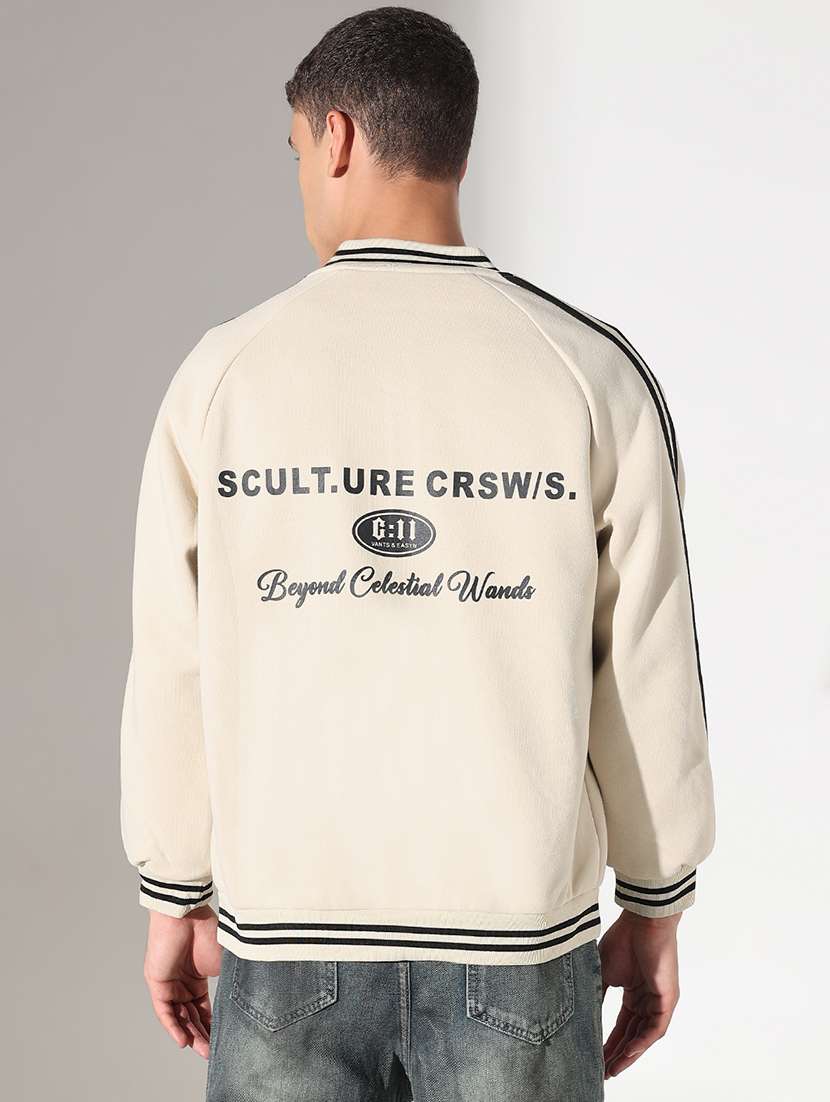 men printed long sleeve varsity jacket - 22037971 - Standard Image - 3