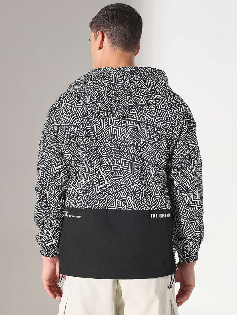 men printed long sleeve hooded bomber jacket - 22037973 -  Standard Image - 3