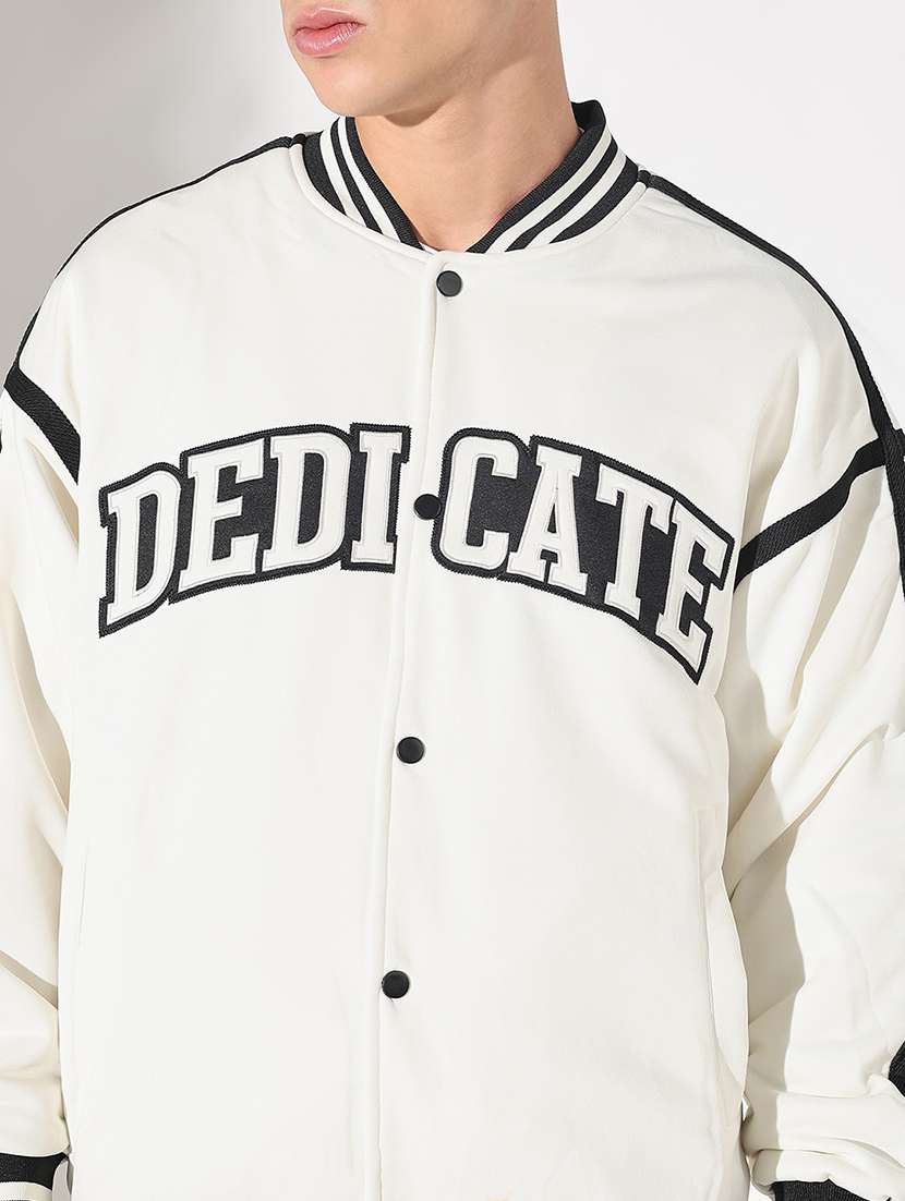 men typographic print long sleeve varsity jacket - 22037980 - Standard Image - 5