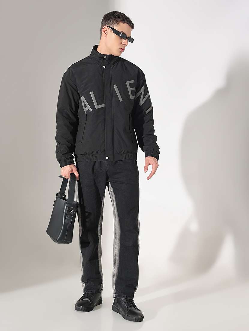 men printed stand collar long sleeve puffer jacket - 22037984 -  Standard Image - 5