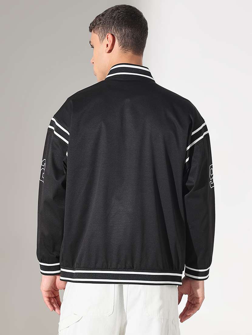 men typographic print long sleeve varsity jacket - 22037988 - Standard Image - 3