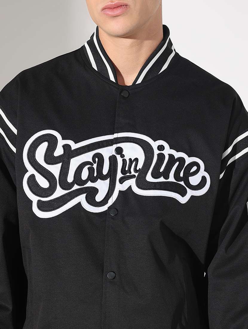 men typographic print long sleeve varsity jacket - 22037988 - Standard Image - 5