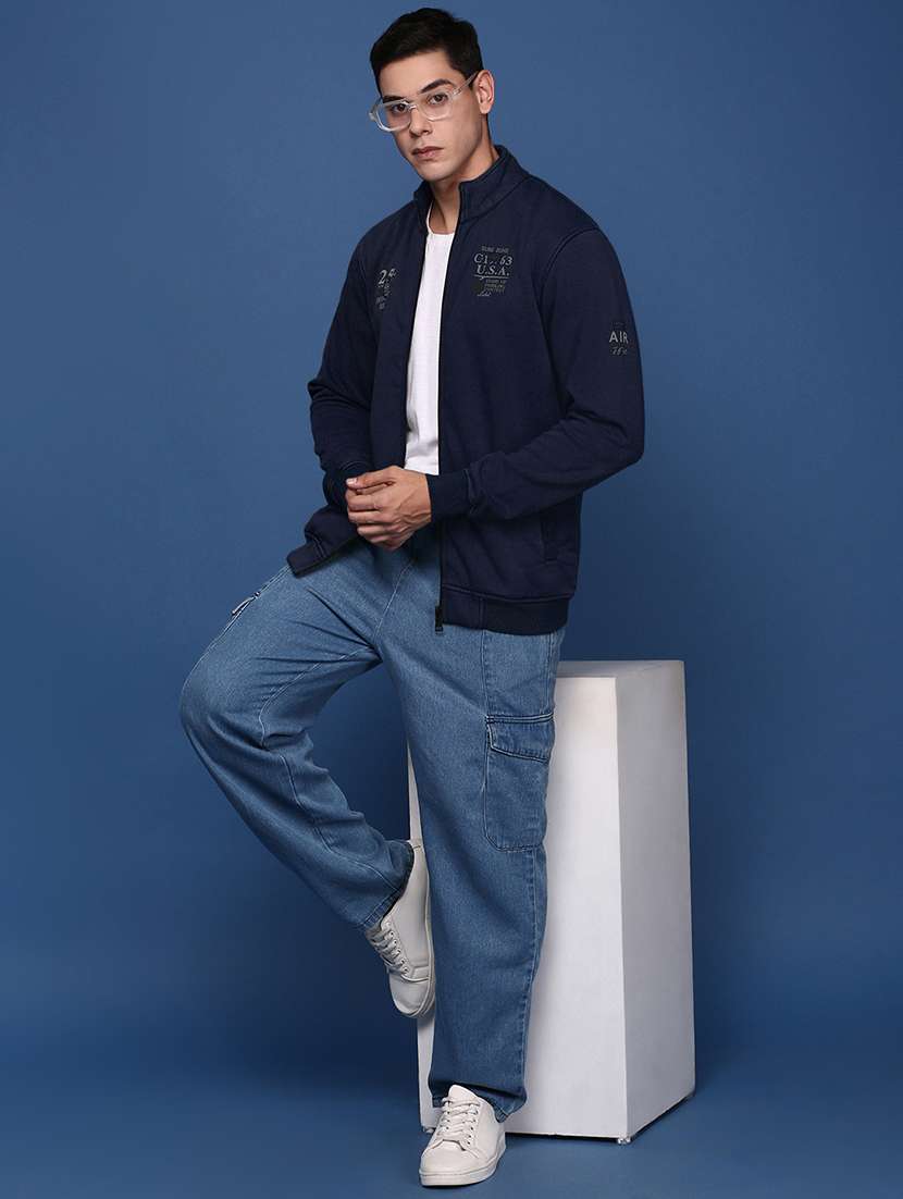 men solid stand collar long sleeve casual jacket - 22037995 - Standard Image - 5