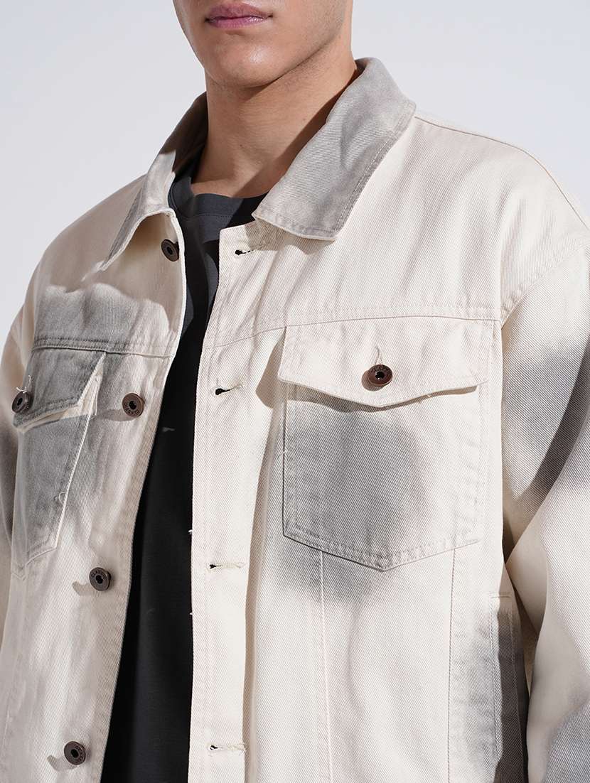 men collared long sleeve denim jacket - 22038000 - Standard Image - 5