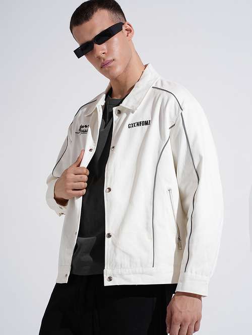 men collared long sleeve denim jacket - 22038002 -  Standard Image - 0