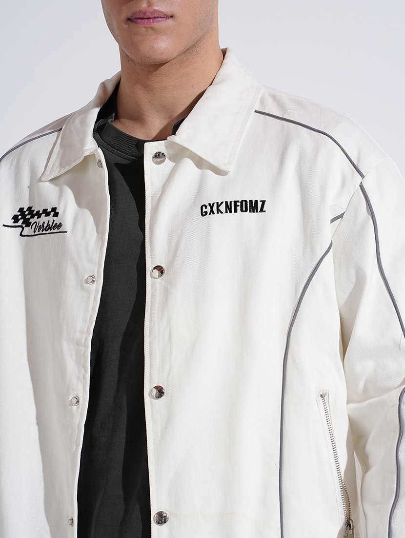 men collared long sleeve denim jacket - 22038002 - Standard Image - 5