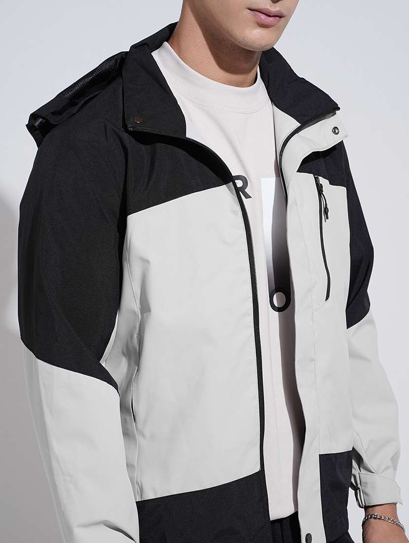 men color blocked long sleeve hooded bomber jacket - 22038007 - Standard Image - 5