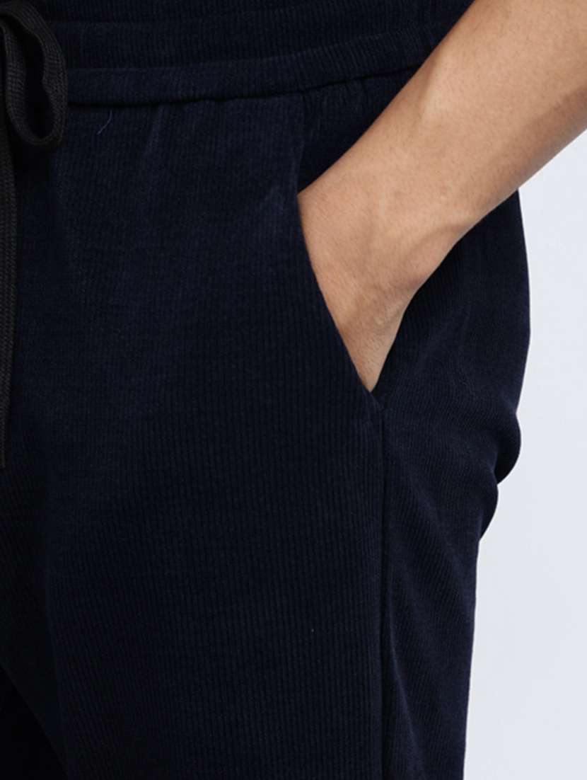 men solid mid rise corduroy casual trouser - 22038014 -  Standard Image - 5