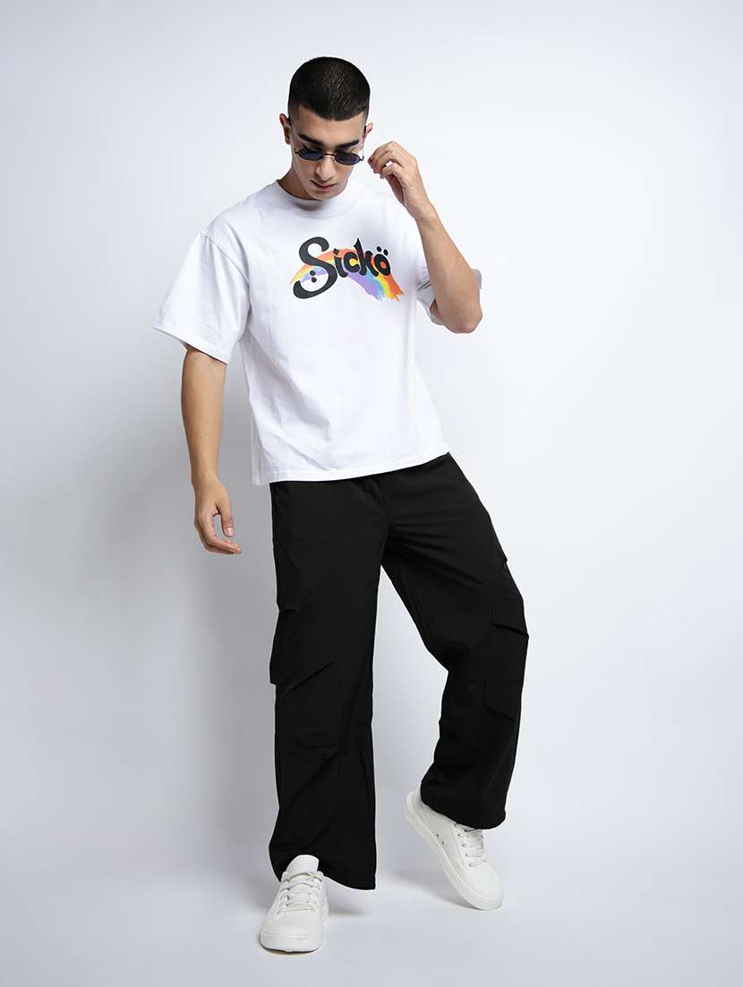 men solid mid rise loose fit parachute pants - 22038018 -  Standard Image - 5