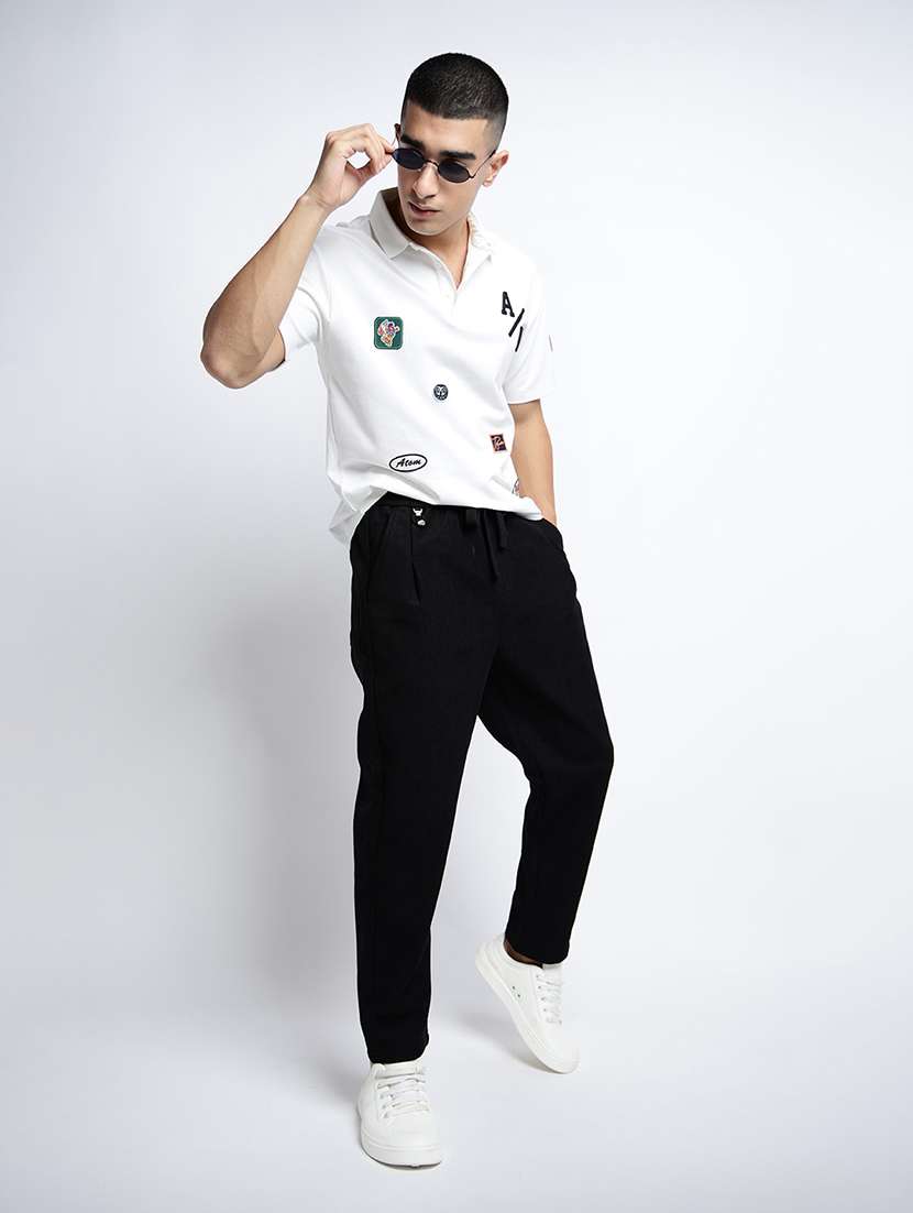 men solid mid rise straight fit trouser - 22038027 -  Standard Image - 3