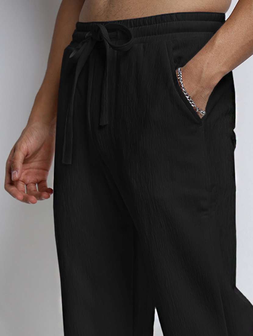 men solid mid rise straight fit trouser - 22038028 -  Standard Image - 5