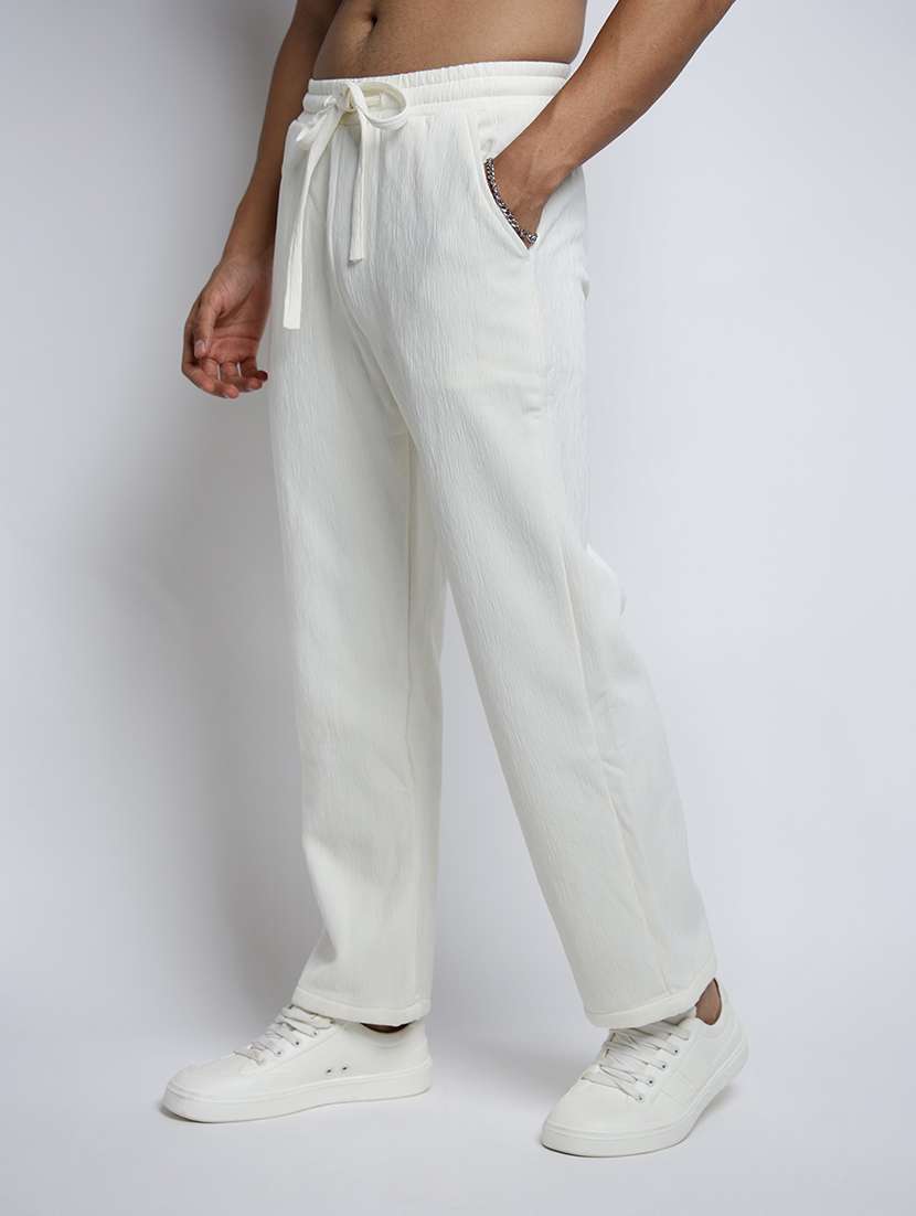 men solid mid rise straight fit trouser - 22038029 -  Standard Image - 3