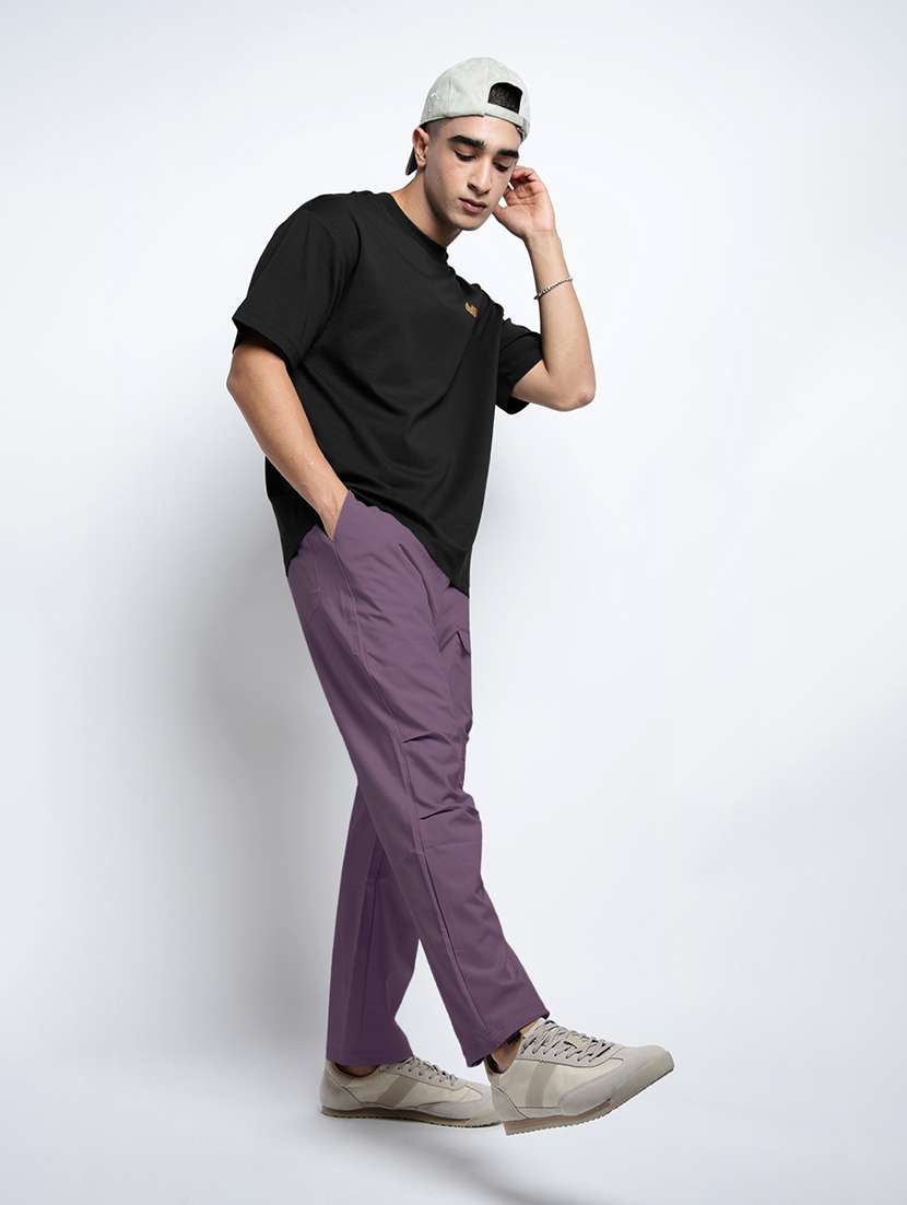 men solid mid rise relaxed fit parachute pants - 22038044 -  Standard Image - 5
