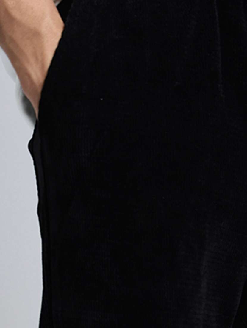 men solid mid rise straight fit corduroy trouser - 22038047 -  Standard Image - 5