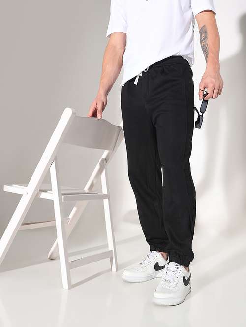 men solid mid rise relaxed fit track pant - 22038050 -  Standard Image - 0