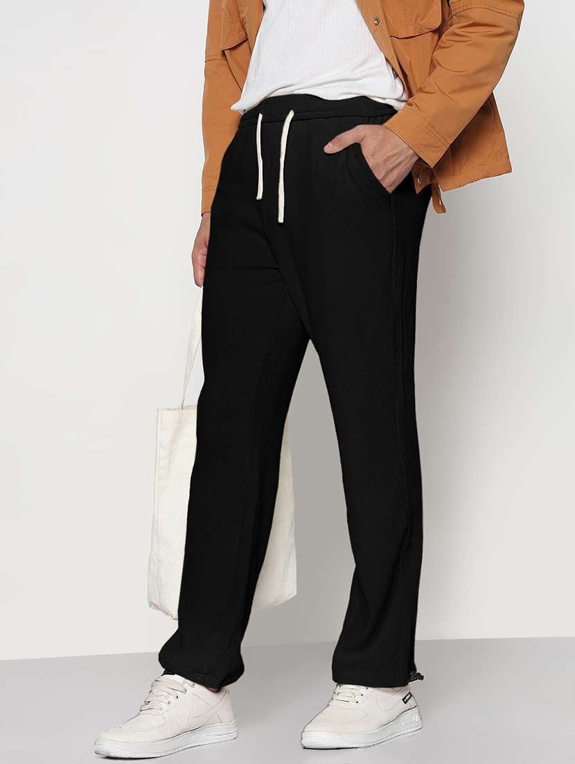 men solid mid rise relaxed fit track pant - 22038054 - Zoom Image - 0