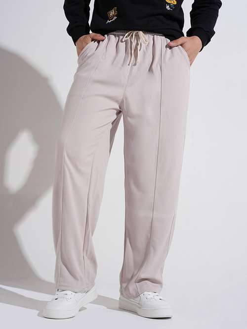 men solid mid rise relaxed fit track pants - 22038057 -  Standard Image - 0