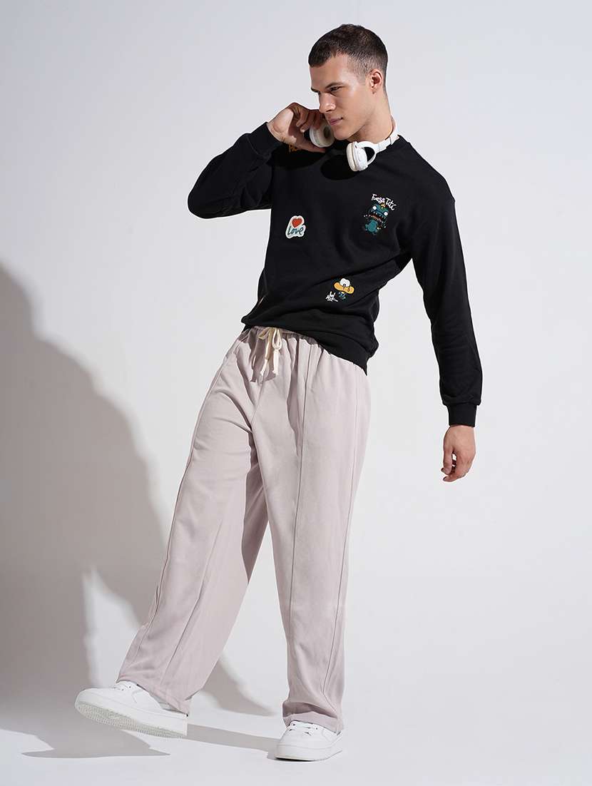 men solid mid rise relaxed fit track pants - 22038057 -  Standard Image - 5