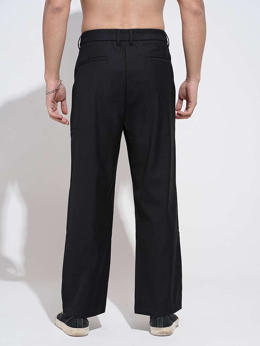men solid mid rise straight fit chinos - 22038067 - Standard Image - 3