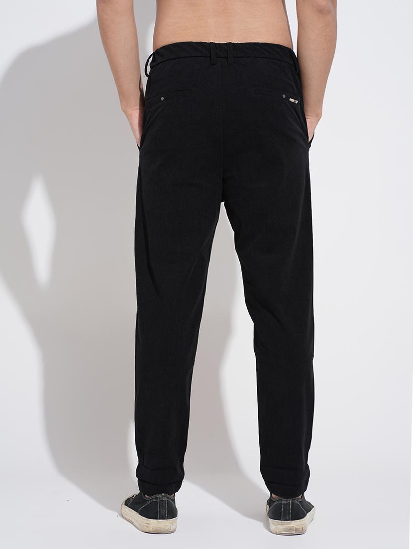 men black solid mid rise straight fit chinos - 22038068 - Standard Image - 3