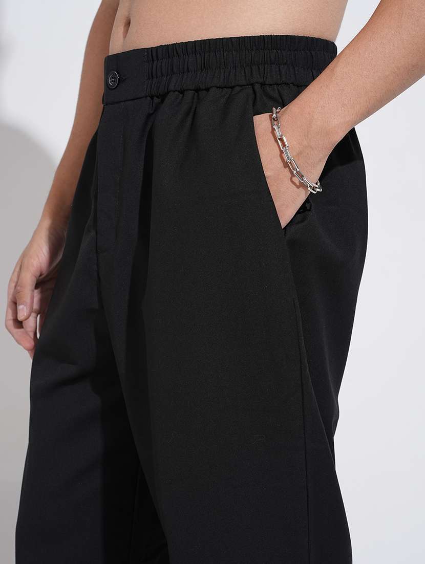 men solid low rise straight fit trouser  - 22038077 -  Standard Image - 5