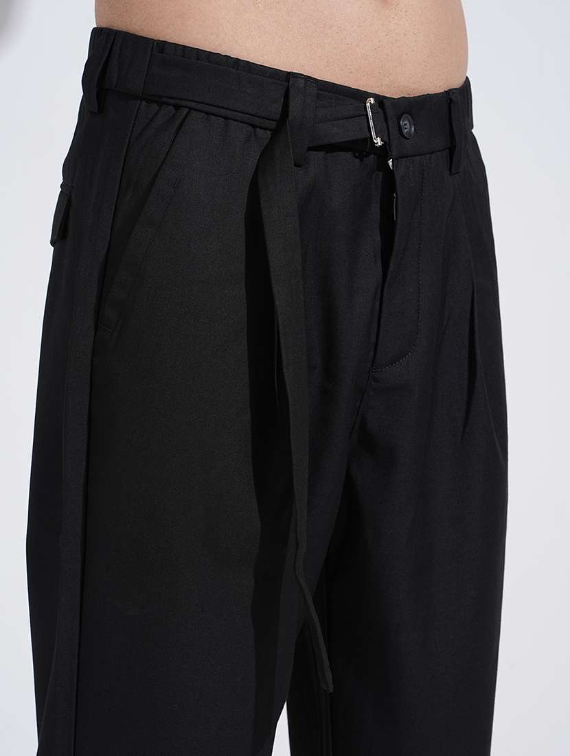 men solid low rise straight fit trouser  - 22038081 -  Standard Image - 5