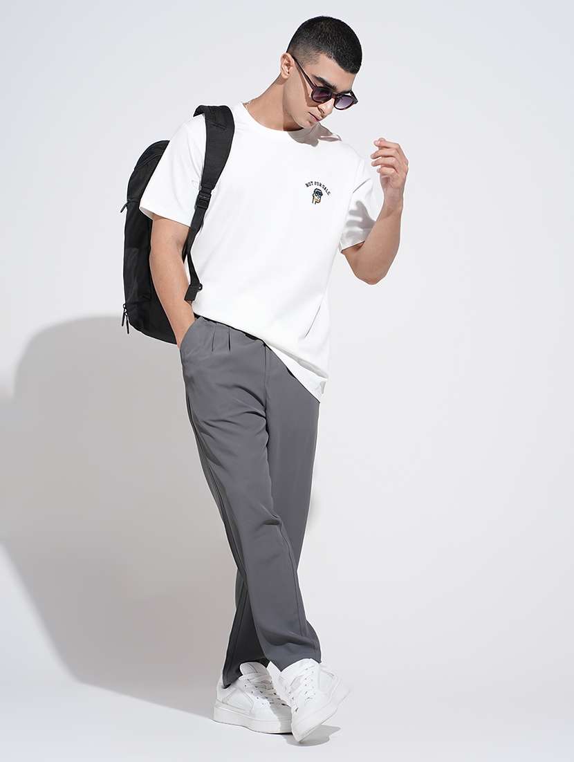 men solid low rise straight fit trouser  - 22038083 -  Standard Image - 3