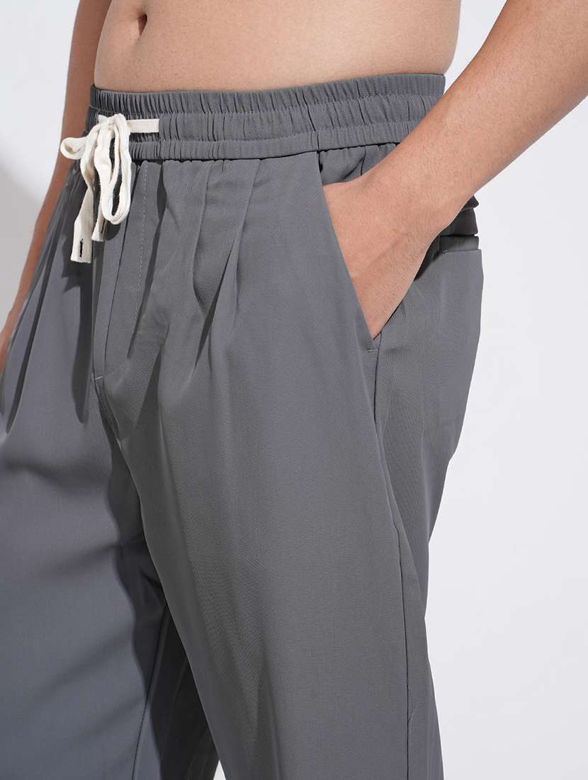 men solid low rise straight fit trouser  - 22038083 -  Standard Image - 5