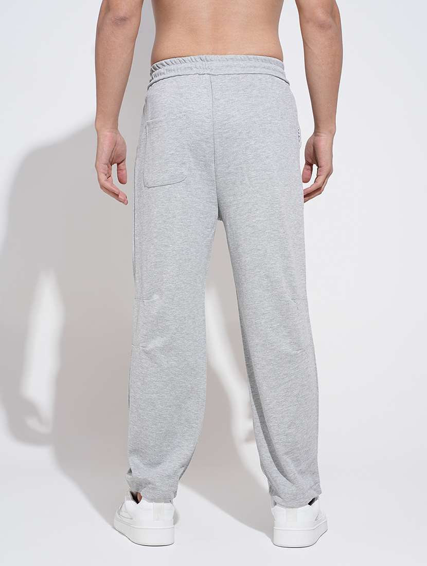 men grey solid mid rise relaxed fit track pant - 22038089 - Standard Image - 3