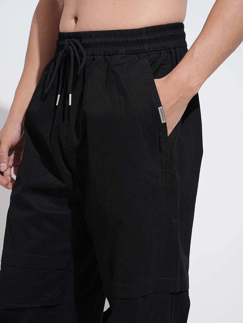 men solid low rise relaxed fit parachute pant - 22038092 -  Standard Image - 5