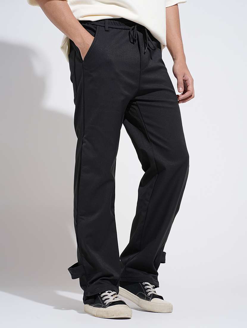 men solid low rise straight fit trouser - 22038093 - Standard Image - 3