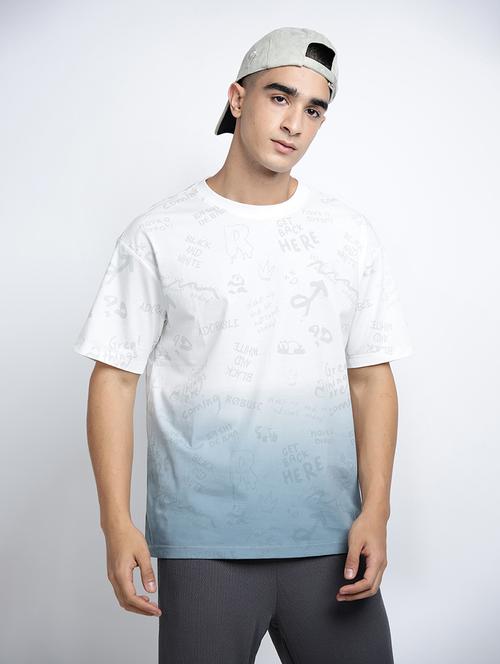 men printed short sleeve oversized t-shirt - 22038099 - Standard Image - 0
