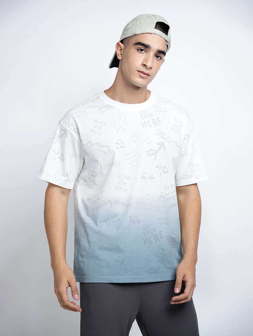 men printed short sleeve oversized t-shirt - 22038099 - Zoom Image - 0
