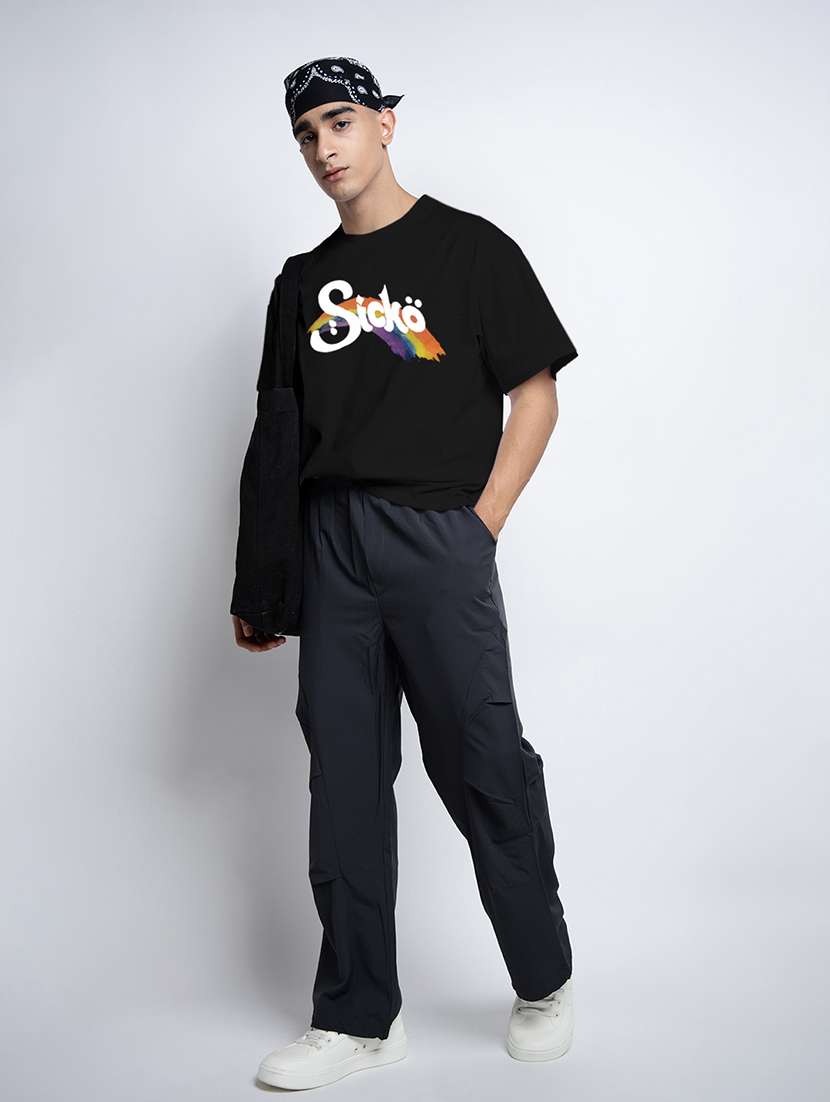 men printed short sleeve oversized t-shirt - 22038101 -  Standard Image - 5