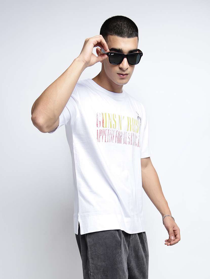 men printed short sleeve loose fit t-shirt