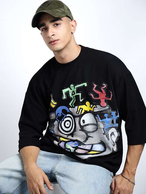 men printed short sleeve oversized t-shirt - 22038107 -  Standard Image - 0