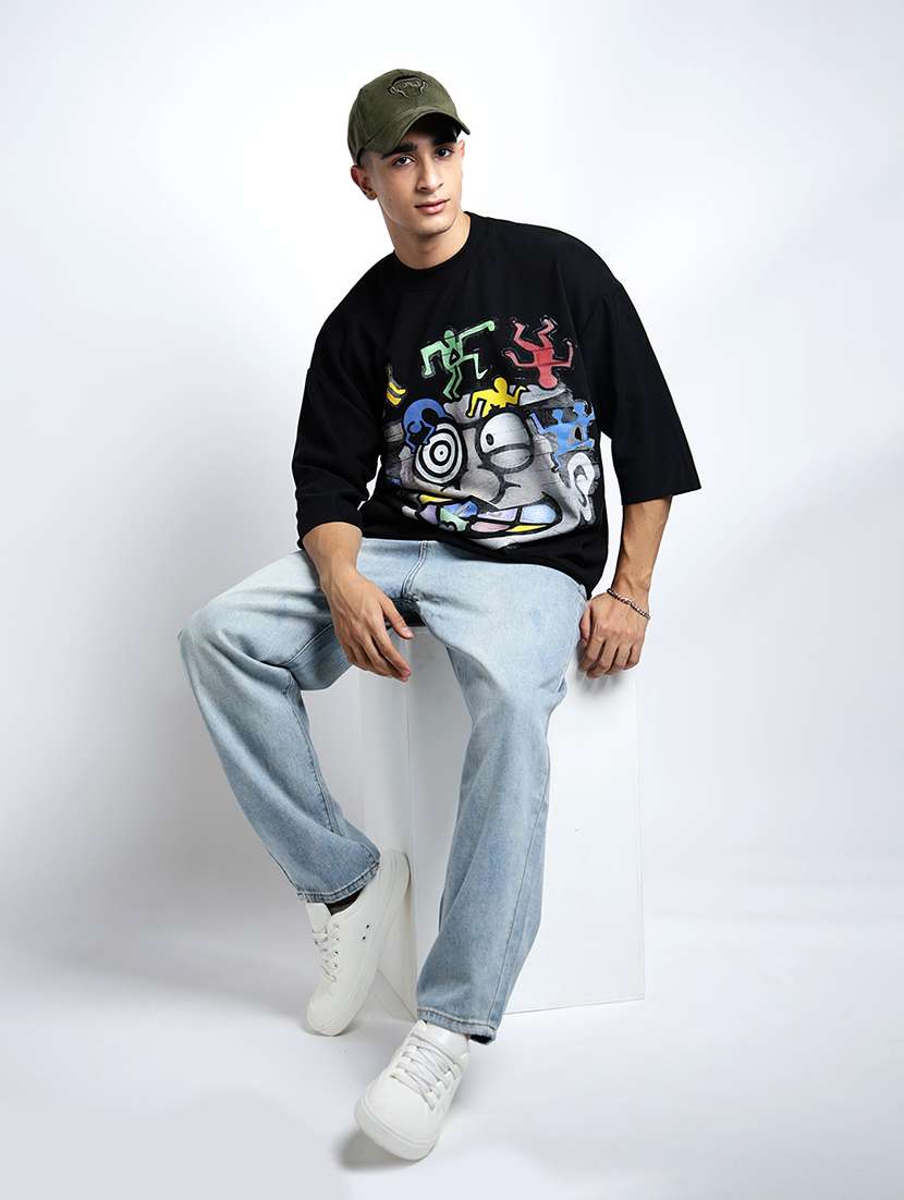 men printed short sleeve oversized t-shirt - 22038107 -  Standard Image - 5