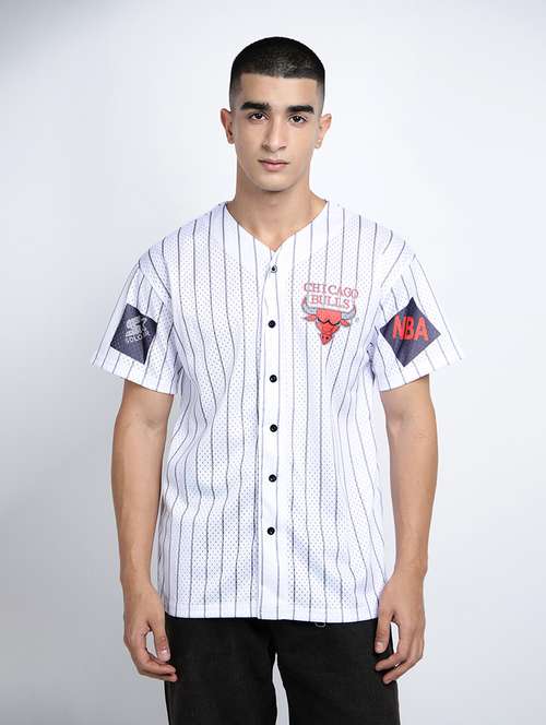 men striped short sleeve v-neck loose fit t-shirt - 22038110 - Standard Image - 0